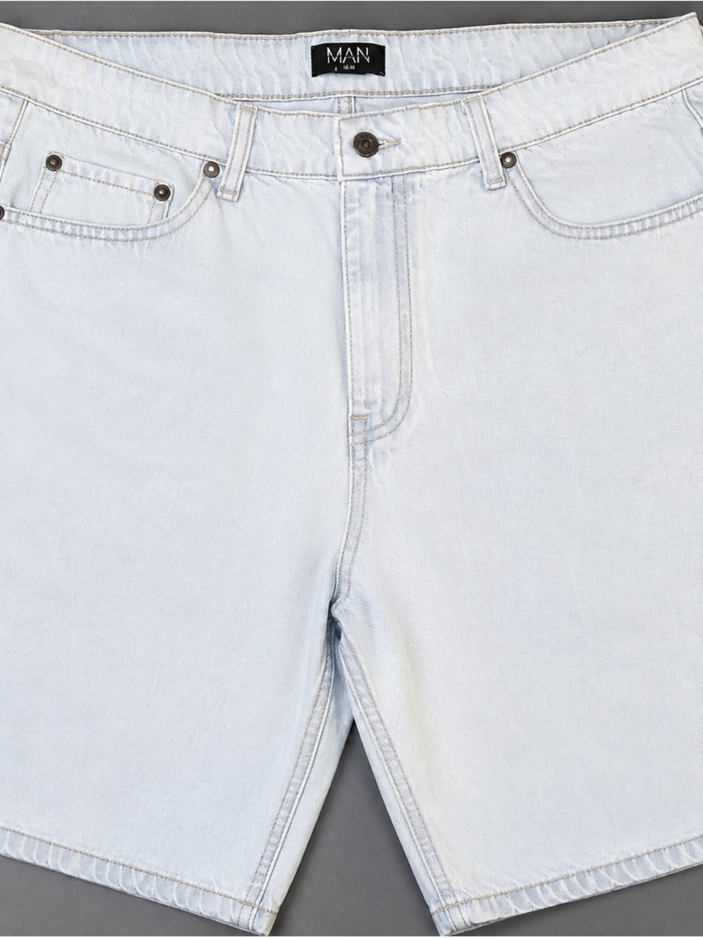 Boohoo Mens Light Blue Denim Shorts